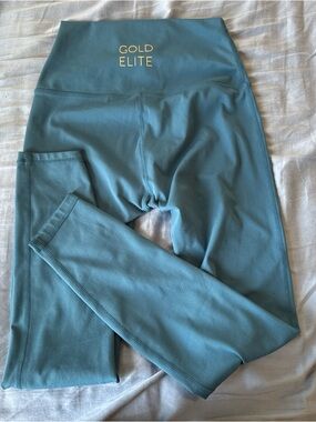 High-Waist gold elite Leggings in Teal